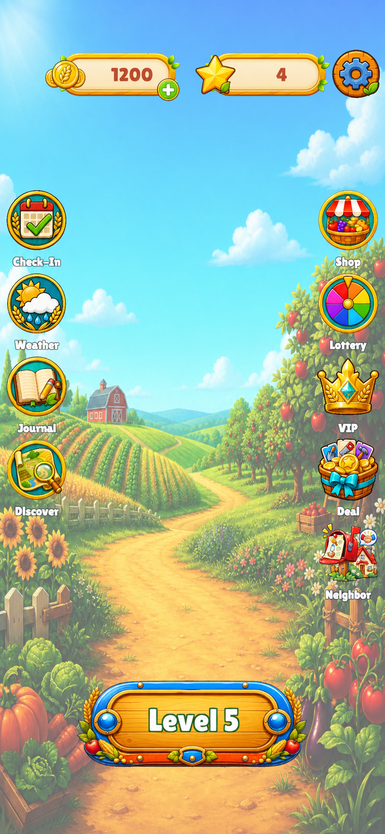 Harvest Match gameplay board with fruit tiles